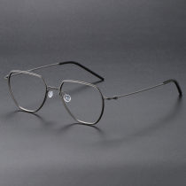 Geometric Titanium Glasses LE1194_Gunmetal Geometric Titanium Glasses LE1194_Gunmetal