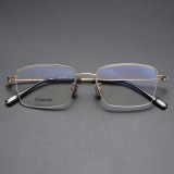 Half Rim Titanium Glasses LE1169_Gold