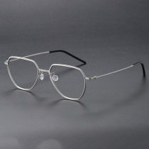 Geometric Titanium Glasses LE1194_Silver Geometric Titanium Glasses LE1194_Silver