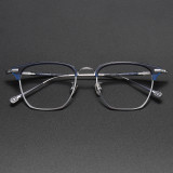 Browline Titanium Glasses LE1211_Clear Blue & Silver