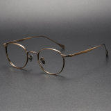 Round Titanium Glasses LE1198_Bronze
