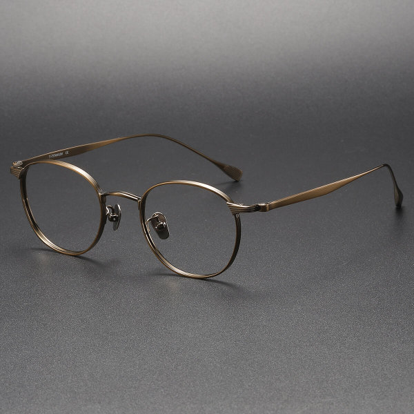 Round Titanium Glasses LE1198_Bronze