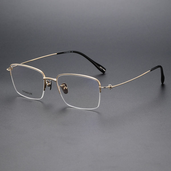 Half Rim Titanium Glasses LE1169_Gold