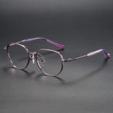 Geometric Titanium Glasses LE1210_Purple