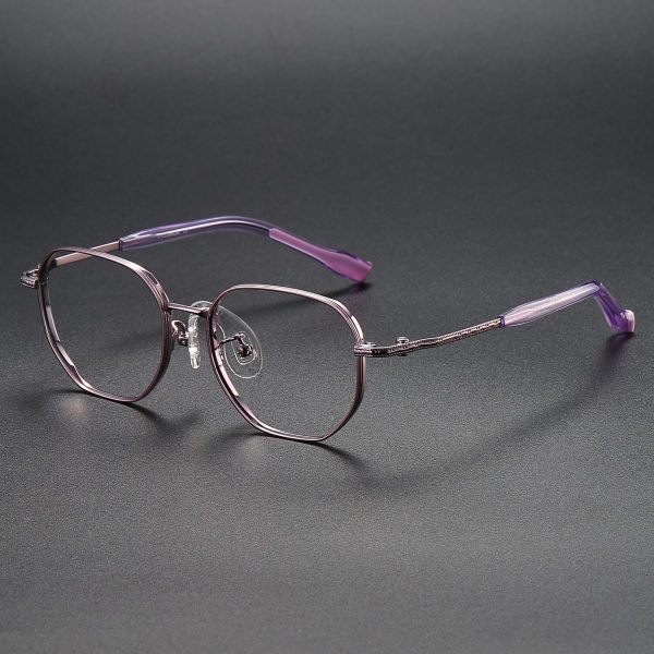 Geometric Titanium Glasses LE1210_Purple