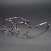 Geometric Titanium Glasses LE1210_Purple Geometric Titanium Glasses LE1210_Purple