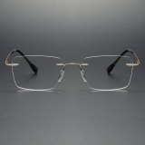 Rimless Titanium Glasses LE1213_Gold