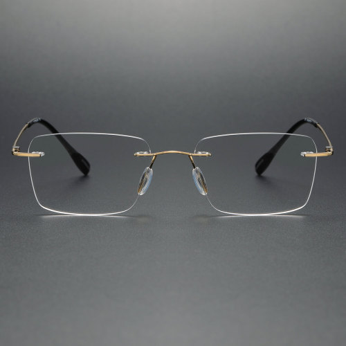 Rimless Titanium Glasses LE1213_Gold