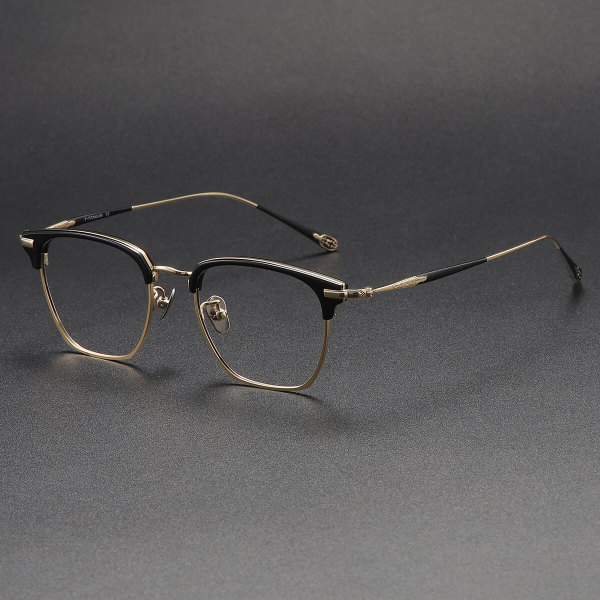 Browline Titanium Glasses LE1211_Black & Gold