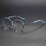 Geometric Titanium Glasses LE1210_Blue
