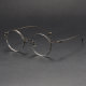 Round Titanium Glasses LE1208_Clear Gray Tortoise & Bronze
