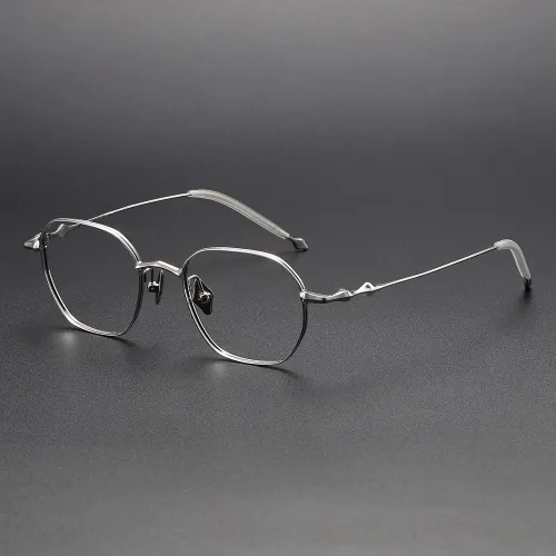 Geometric Titanium Glasses LE1195_Silver