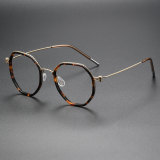 Geometric Titanium & Acetate Glasses LE1197_Tortoise & Gold