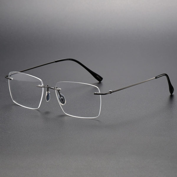 Rimless Titanium Glasses LE1212_Gunmetal