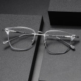 Browline Titanium Glasses LE1211_Clear & Silver