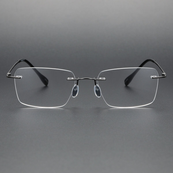 Rimless Titanium Glasses LE1213_Gunmetal