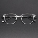 Browline Titanium Glasses LE1211_Clear & Silver