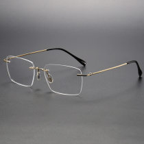 Rimless Titanium Glasses LE1212_Gold