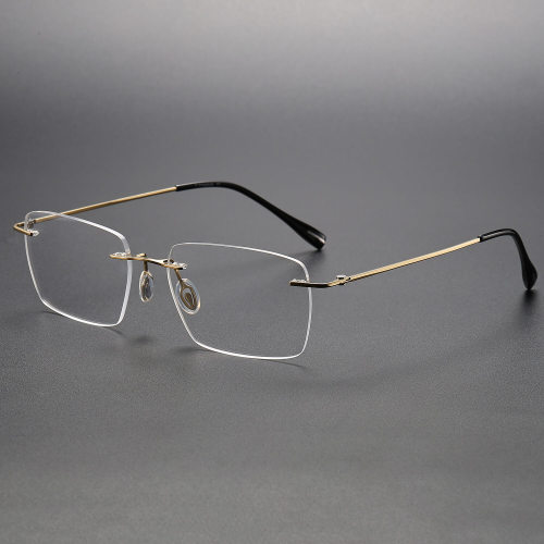 Rimless Titanium Glasses LE1212_Gold