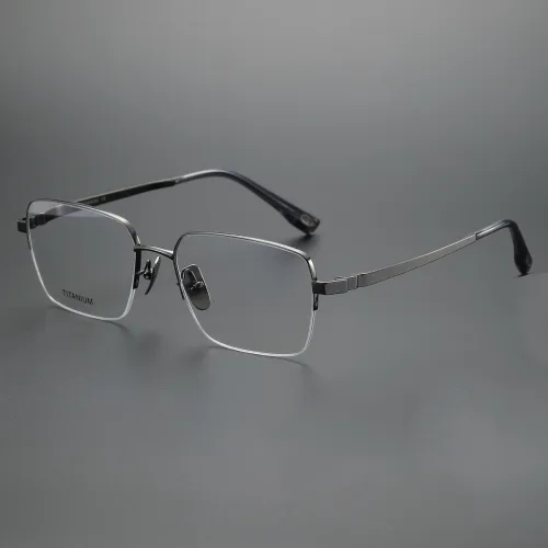 Half Rim Titanium Glasses LE1196_Gunmetal