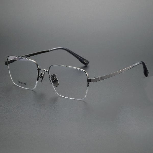 Half Rim Titanium Glasses LE1196_Gunmetal