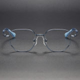 Geometric Titanium Glasses LE1210_Blue
