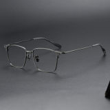 Square Titanium Glasses LE1192_Gunmetal