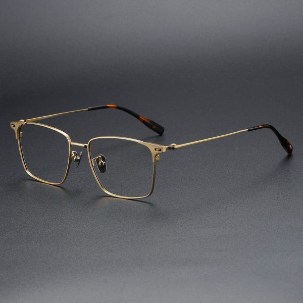 Square Titanium Glasses LE1192_Gold