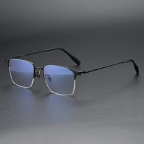 Half Rim Titanium Glasses LE1191_Black