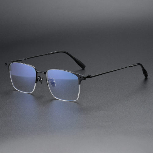 Half Rim Titanium Glasses LE1191_Black