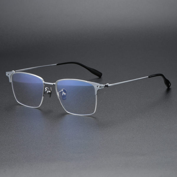 Half Rim Titanium Glasses LE1191_Silver