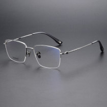 Half Rim Titanium Glasses LE1189_Silver