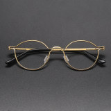 Oval Titanium Glasses LE1188_Gold