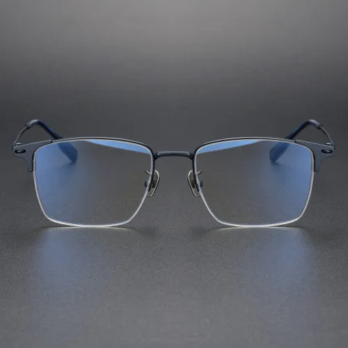 Half Rim Titanium Glasses LE1191_Blue