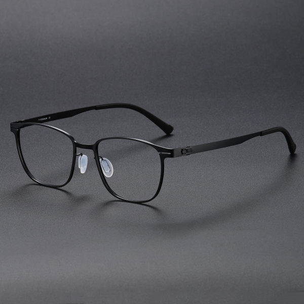 Square Titanium Glasses LE1184_Black