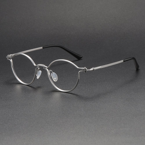 Oval Titanium Glasses LE1188_Silver