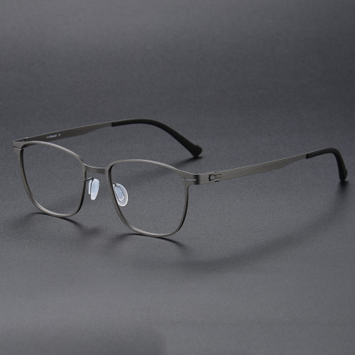 Square Titanium Glasses LE1184_Gunmetal