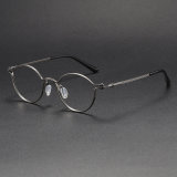 Oval Titanium Glasses LE1188_Gunmetal