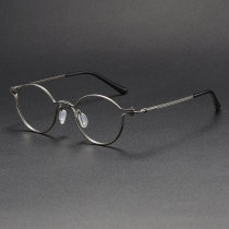 Oval Titanium Glasses LE1188_Gunmetal Oval Titanium Glasses LE1188_Gunmetal
