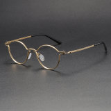 Oval Titanium Glasses LE1188_Gold