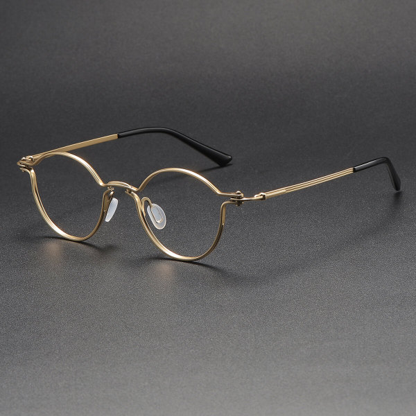 Oval Titanium Glasses LE1188_Gold