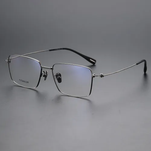 Square Titanium Glasses LE1187_Gunmetal