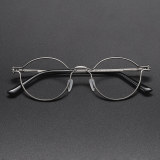 Oval Titanium Glasses LE1188_Gunmetal