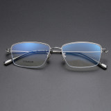 Half Rim Titanium Glasses LE1186_Silver
