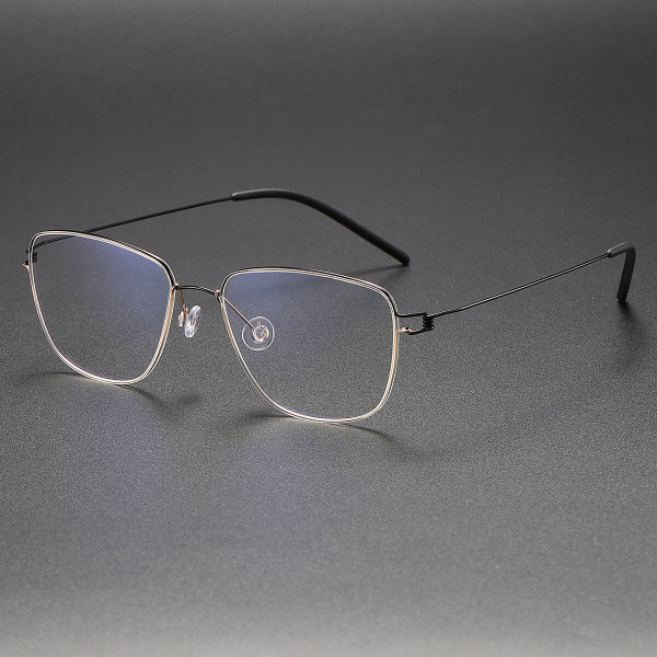 Geometric Titanium Glasses LE1185_Black & Gold