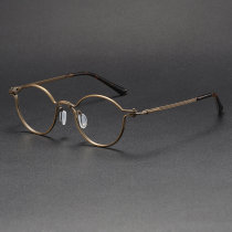 Oval Titanium Glasses LE1188_Bronze