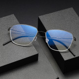 Geometric Titanium Glasses LE1185_Black & Silver