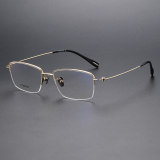 Half Rim Titanium Glasses LE1186_Gold