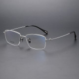 Half Rim Titanium Glasses LE1186_Silver