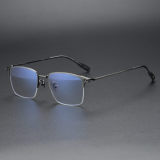 Half Rim Titanium Glasses LE1191_Gunmetal